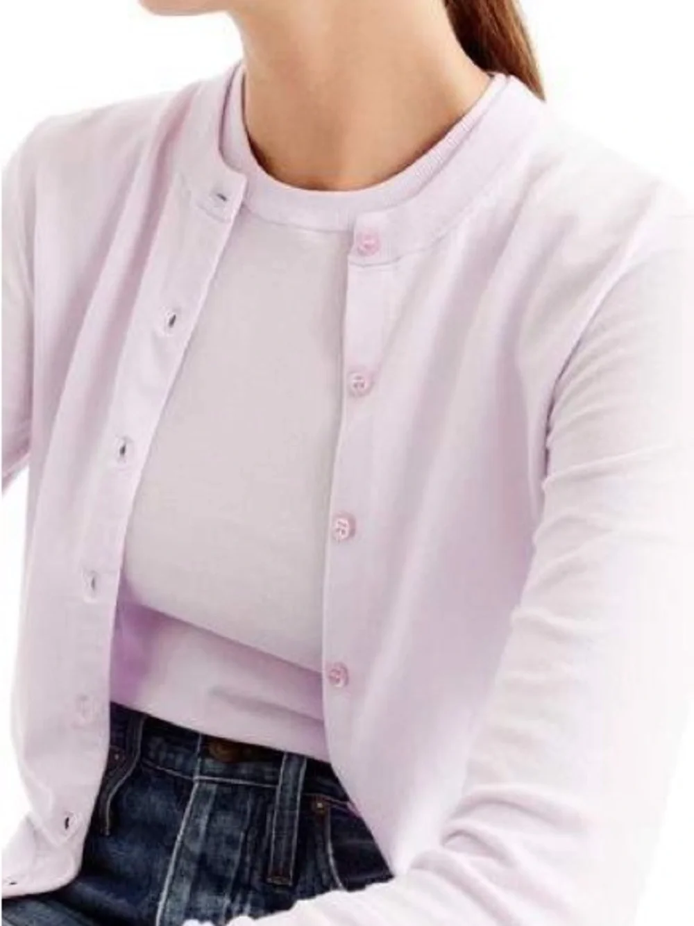 J. Crew Light Pink Knit Cardigan and Crewneck Tank Set - Picture 2 of 2